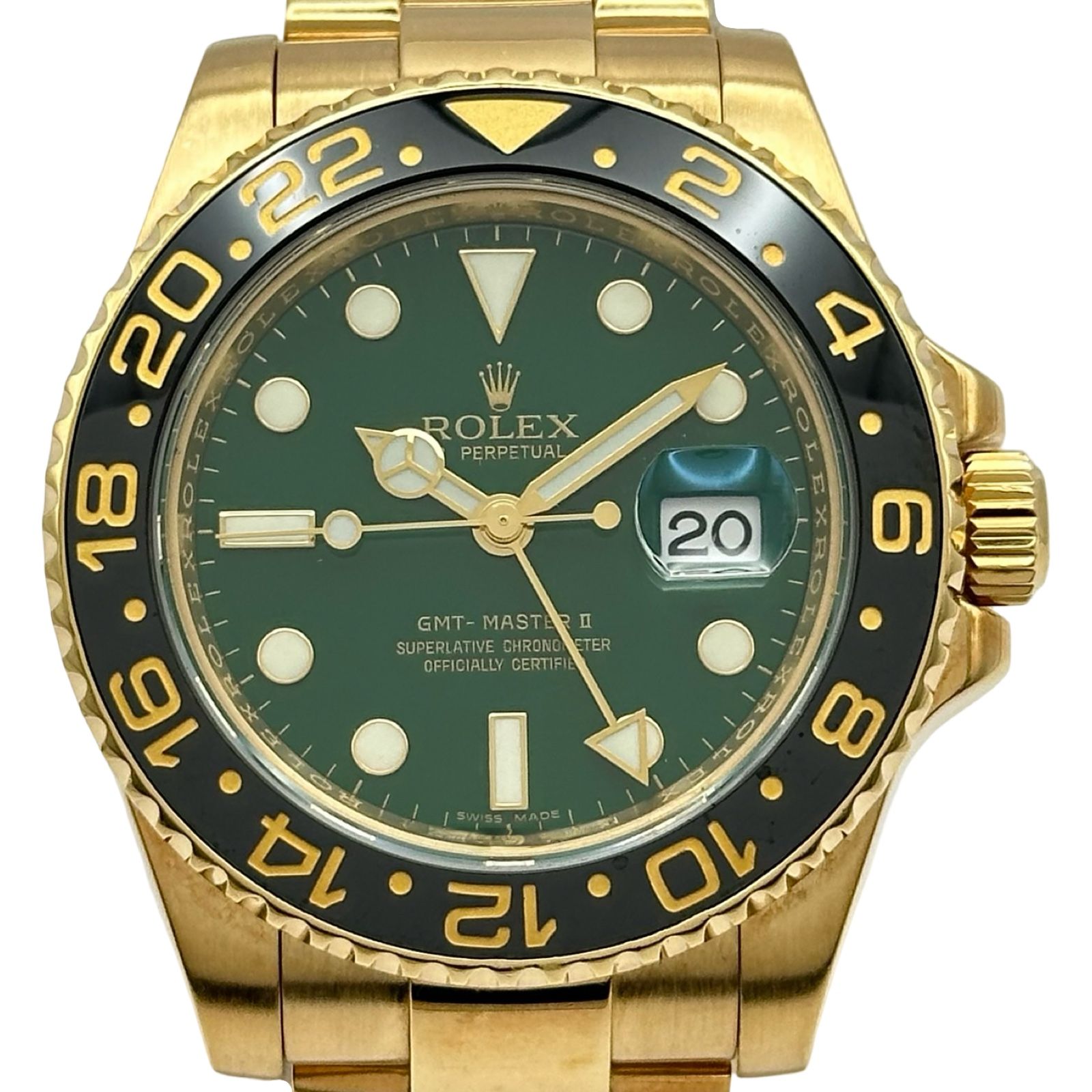 ロレックス ROLEX GMTマスター2 116718LN グリーン ゴールド 自動巻き メンズ 腕時計
