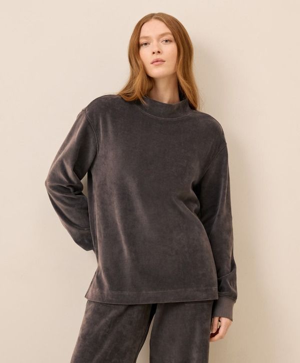 パクト レディース アウター パーカー・スウェット コットン Pact Organicotton Pure Velour Cozy Pullover Graphite グラファイト
