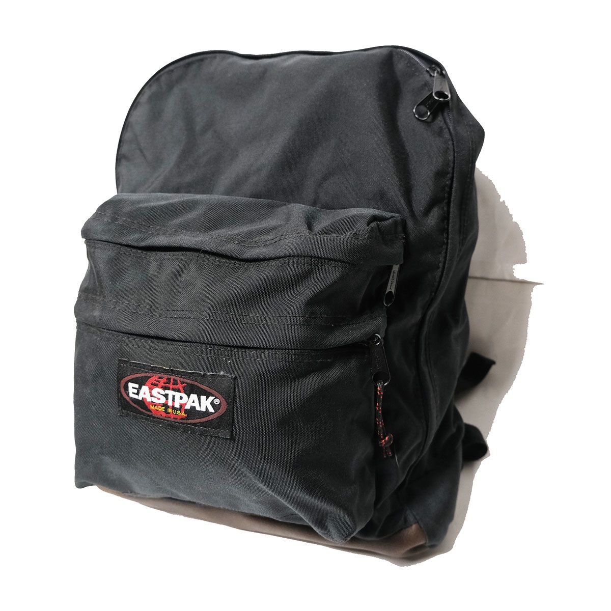 90's USA製 イーストパック EASTPAK ボトムレザー ナイロン リュック