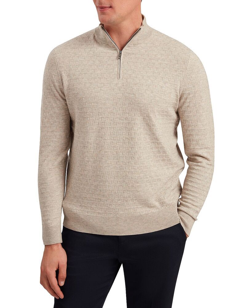 テッドベーカー メンズ アウター ニット・セーター ハーフジップ Ted Baker T Stitch Quarter Zipullover Sweater Camel キャメル