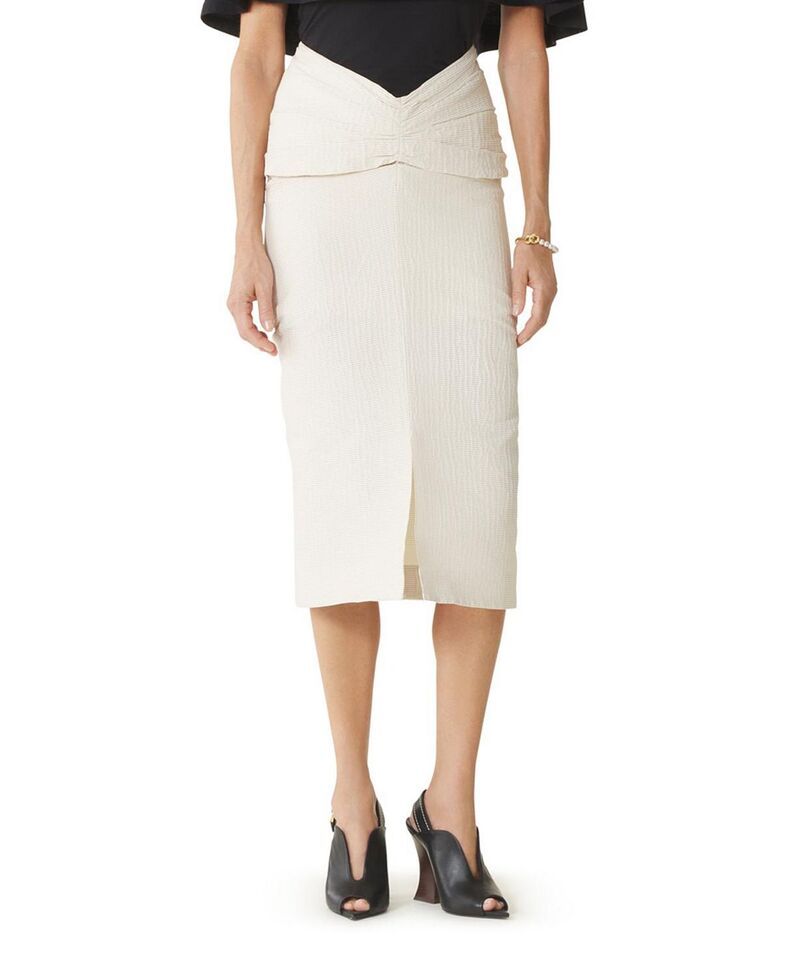 ランバン レディース ボトムスカート ミディ Lanvin Midi Skirt in Jacquard Ecru neutral エクリュ