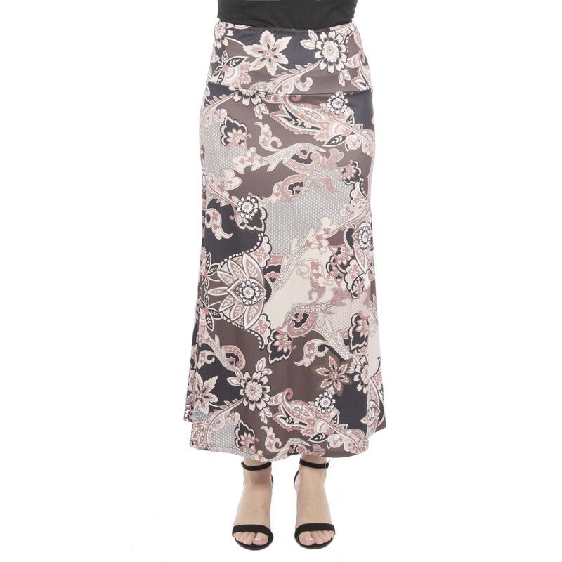 24 セブンコンフォート レディース ボトムスカート A ライン マキシ Womens 24Seven Comfort Apparel Paisley Elastic Waist ALine Maxi