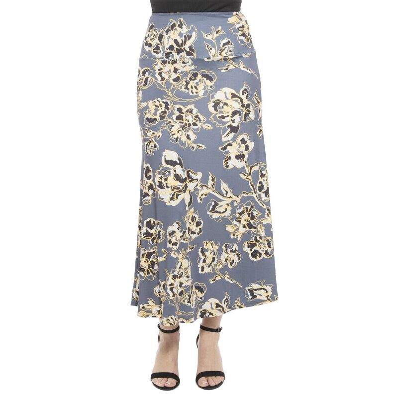 24 セブンコンフォート レディース ボトムスカート A ライン フラワー柄 マキシ フラワー Womens 24Seven Comfort Apparel Floral Elastic Waist