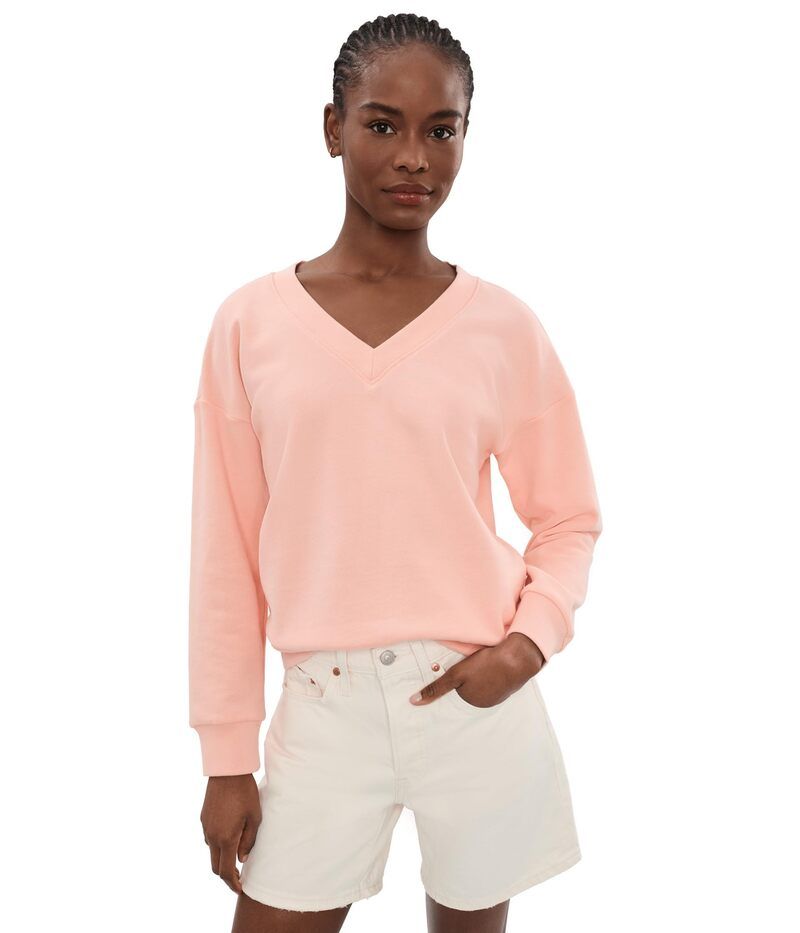 トッミーバハマ レディース アウター パーカー・スウェット Vネック シャツ Tommy Bahamarina Del Mar VNeck Sweatshirt Light Salmon サーモン