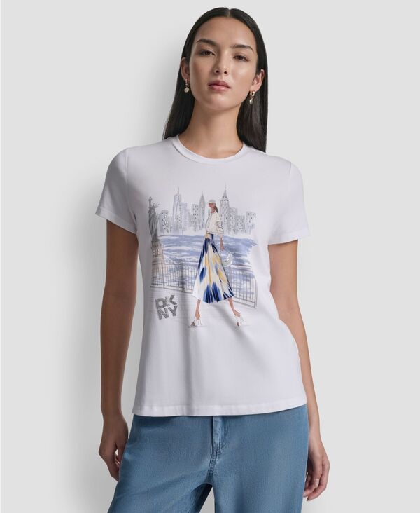 ダナ キャラン ニューヨーク レディース トップス Tシャツ 半袖