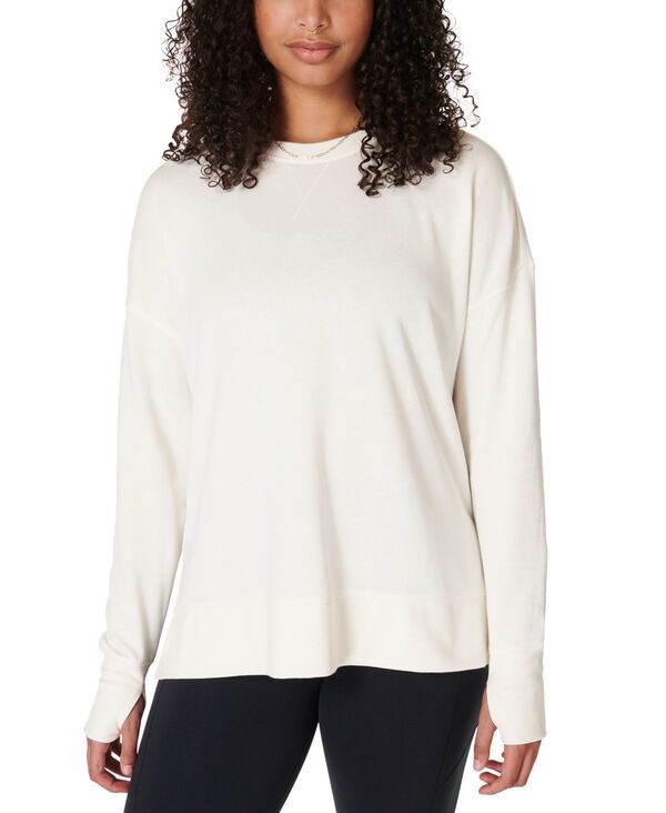 スウェッティベティ レディース アウター パーカー・スウェット シャツ Sweaty Betty Womens After Class Longline Sweatshirt Lily White ホ