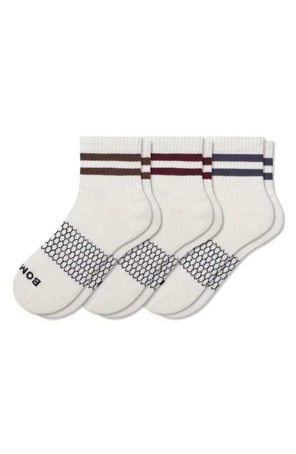 ボンバス レディース アンダーウェア 靴下 Bombassorted 3Pack Stripe Quarter Socksoft White Mix ホワイト 11,535円