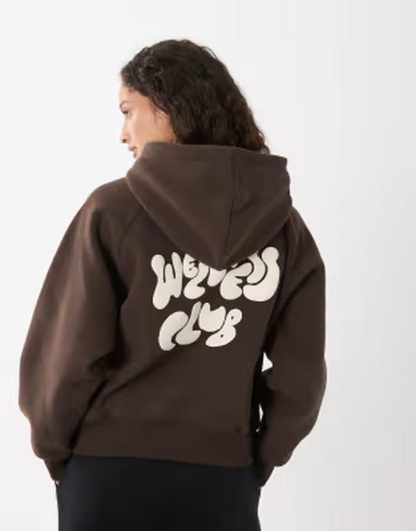 コットンオン レディース アウター パーカー・スウェット プラスサイズ グラフィック Cotton Active plush premium graphic hoodie in french roas 16,110円