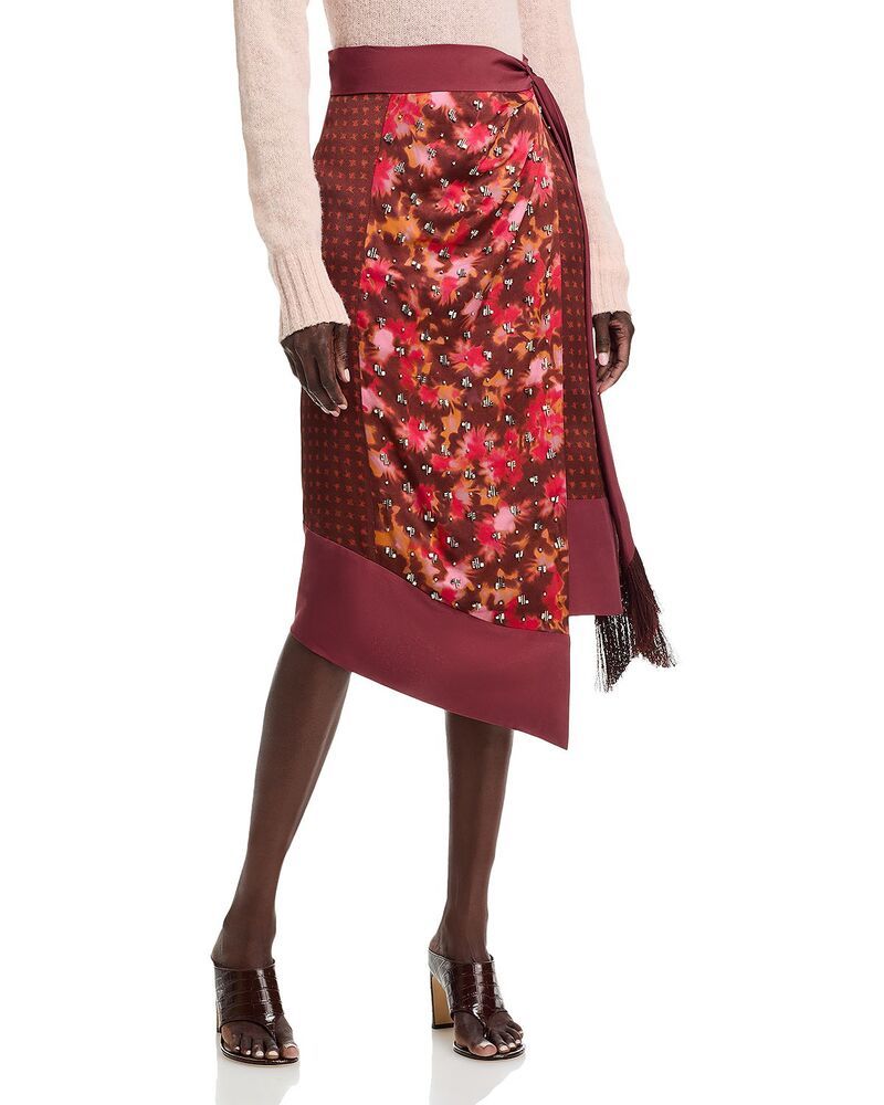 スリーワンフィリップリム レディース ボトムスカート ドレープ 31 Phillip Lim Desert Flower Draped Wrap Skirt Rust Multi ラスト 106,040円