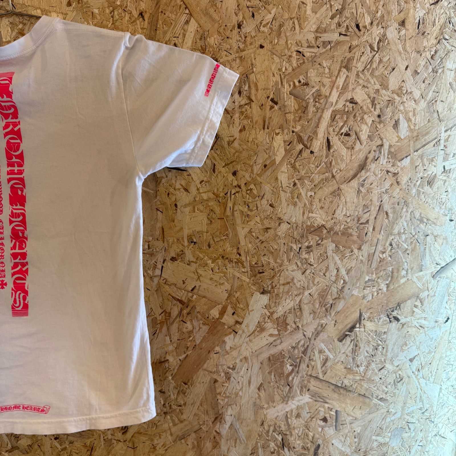 CHROME HEARTS クロムハーツ ネオンピンク ストライプロゴTシャツ XS