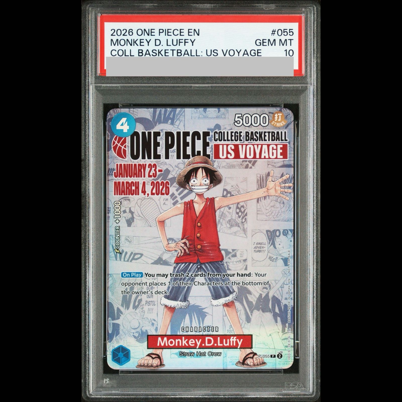 PSA10】 モンキー・D・ルフィ 《英語版》 (COLLEGE BASKETBALL US