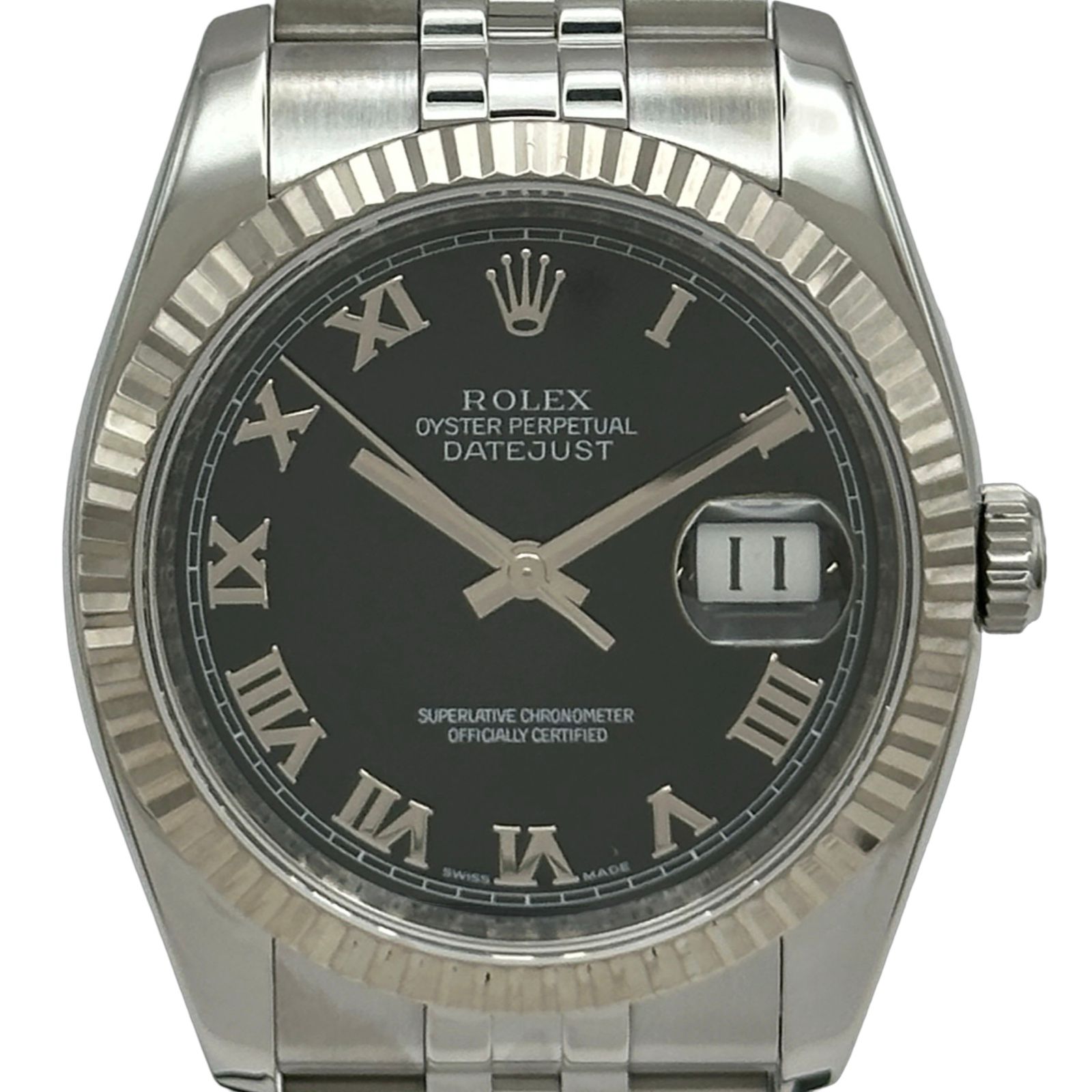 ロレックス ROLEX デイトジャスト36 116234 ブラック ホワイトゴールド/ステンレススチール 自動巻き メンズ 腕時計