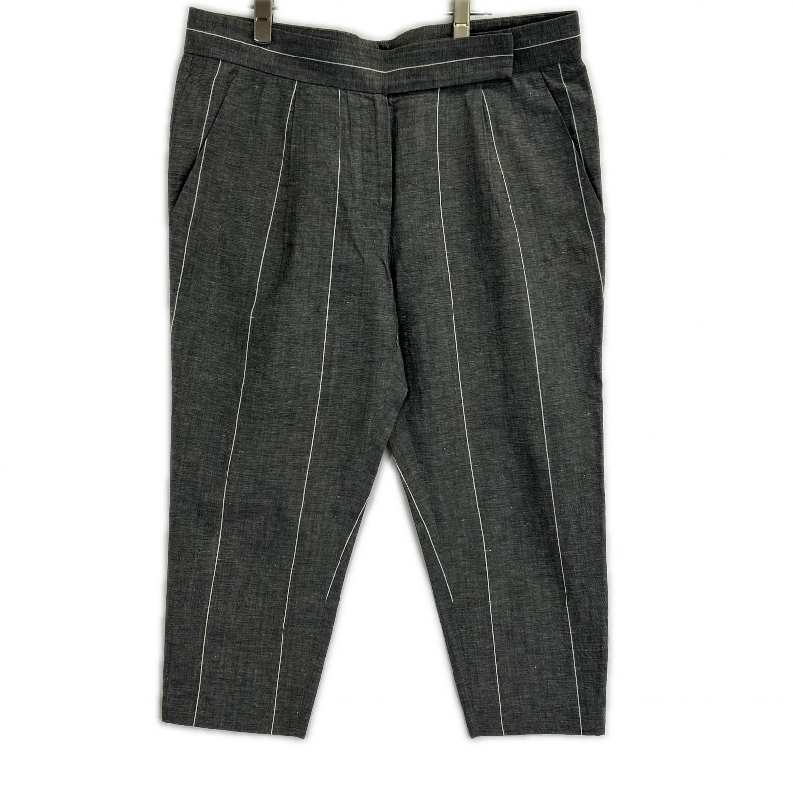 BRUNELLO CUCINELLI ブルネロクチネリ グレー リネン 8分丈パンツ 44