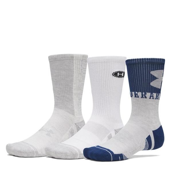 アンダーアーマー レディース アンダーウェア 靴下 Under Armour Performance Tech 3 Pack Crew Socks Navy White ホワイト
