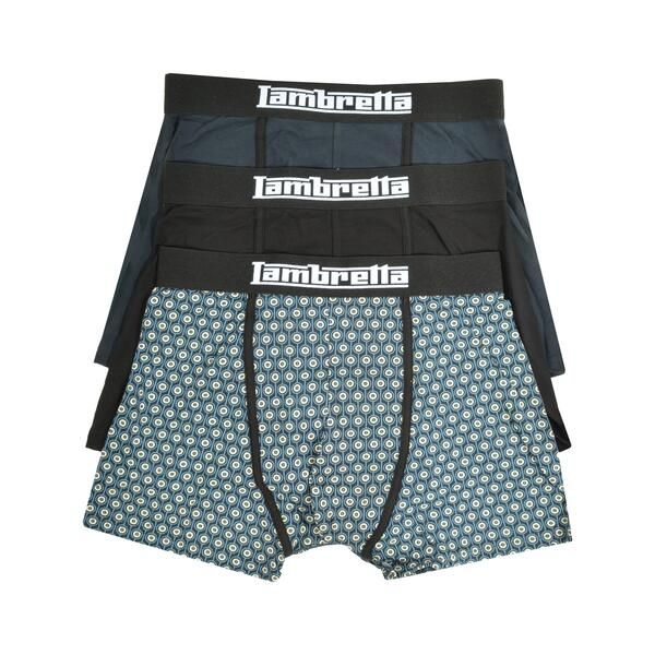 ランブレッタ メンズ アンダーウェア ボクサーパンツ Lambretta Mens Target 3 Pack Boxers NvySilvrBlack ブラック 7,184円