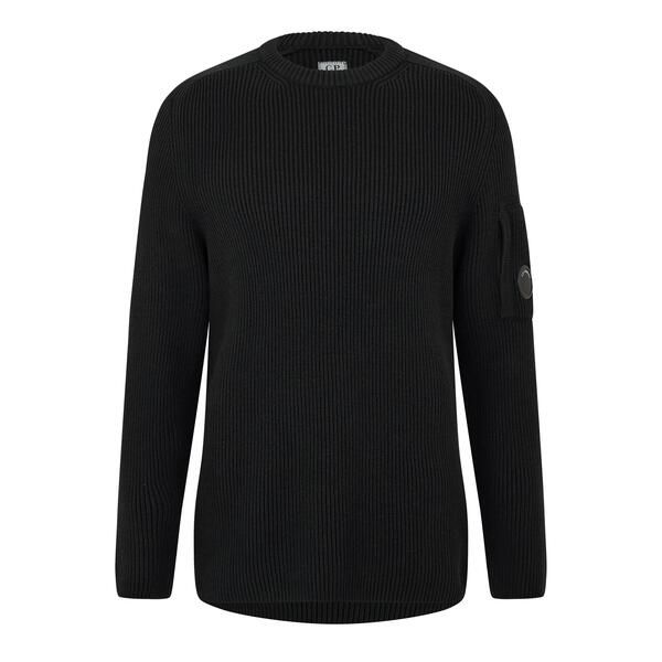 シーピーカンパニー メンズ アウター ニット・セーター CP Company CP Full Rib Crew Sn64 Black 999 ブラック