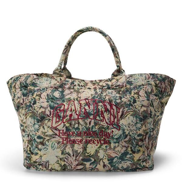 ガニー レディース バッグ プリント Ganni Womens XXL Printote Bag Jadeite