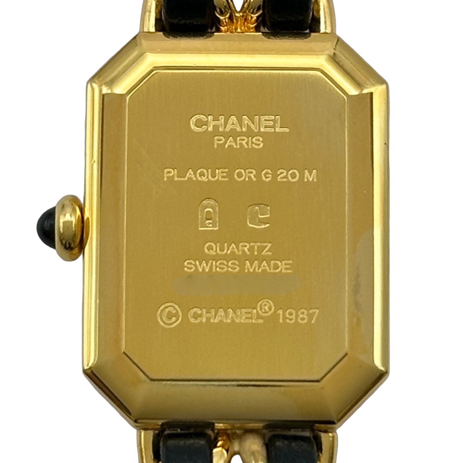 シャネル CHANEL プルミエールM H0001 ブラック メッキ クオーツ レディース 腕時計