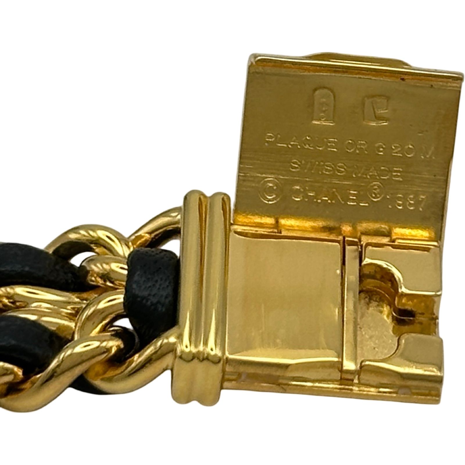 シャネル CHANEL プルミエールM H0001 ブラック メッキ クオーツ レディース 腕時計