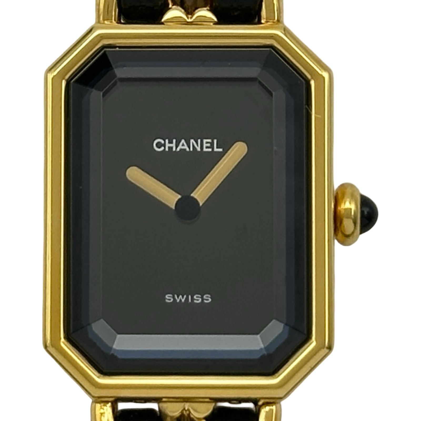 シャネル CHANEL プルミエールM H0001 ブラック メッキ クオーツ レディース 腕時計