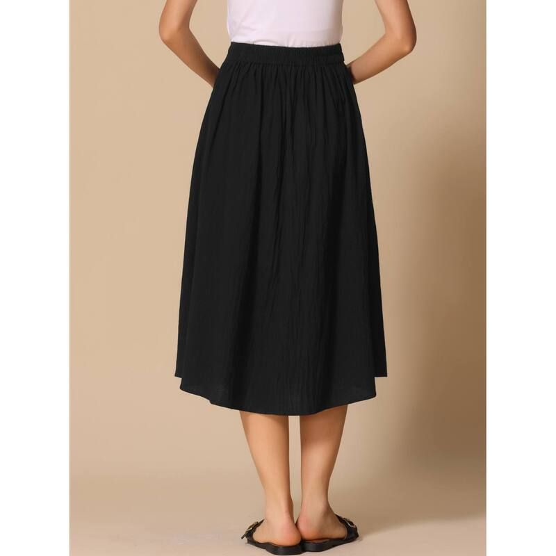 インスパイア シック レディース ボトムスカート A ライン プリーツ ミディ INSPIRE CHIC 2 Packs ALine Casual Midi Skirt for Womens Plea