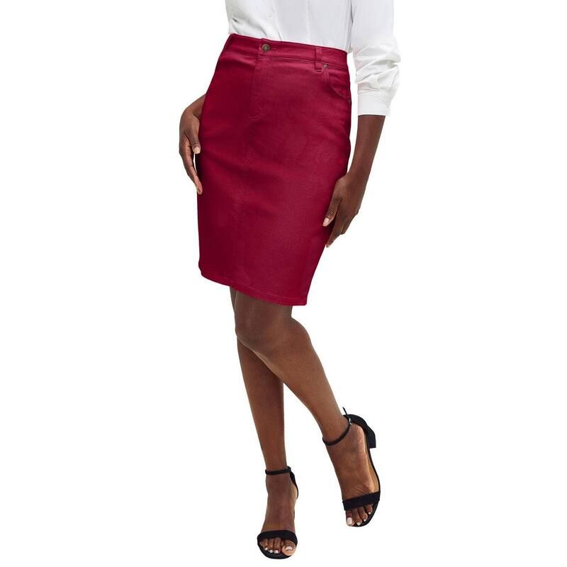 ジェシカロンドン レディース ボトムスカート プラスサイズ デニム Jessica London Womens Plusize True Fit Stretch Denim Short Skirt R