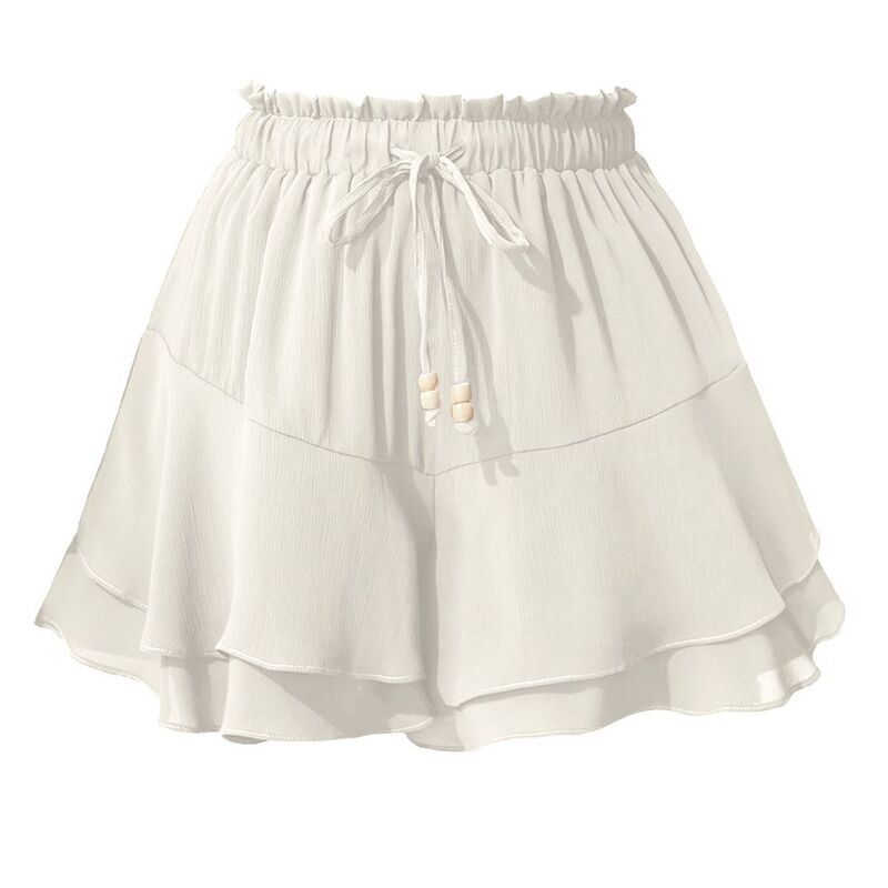 イエスファッション レディース ボトムスカート A ライン フリル ミニ Yesfashion Womens A Line Ruffle Laye red Skirts Elastic High Wa