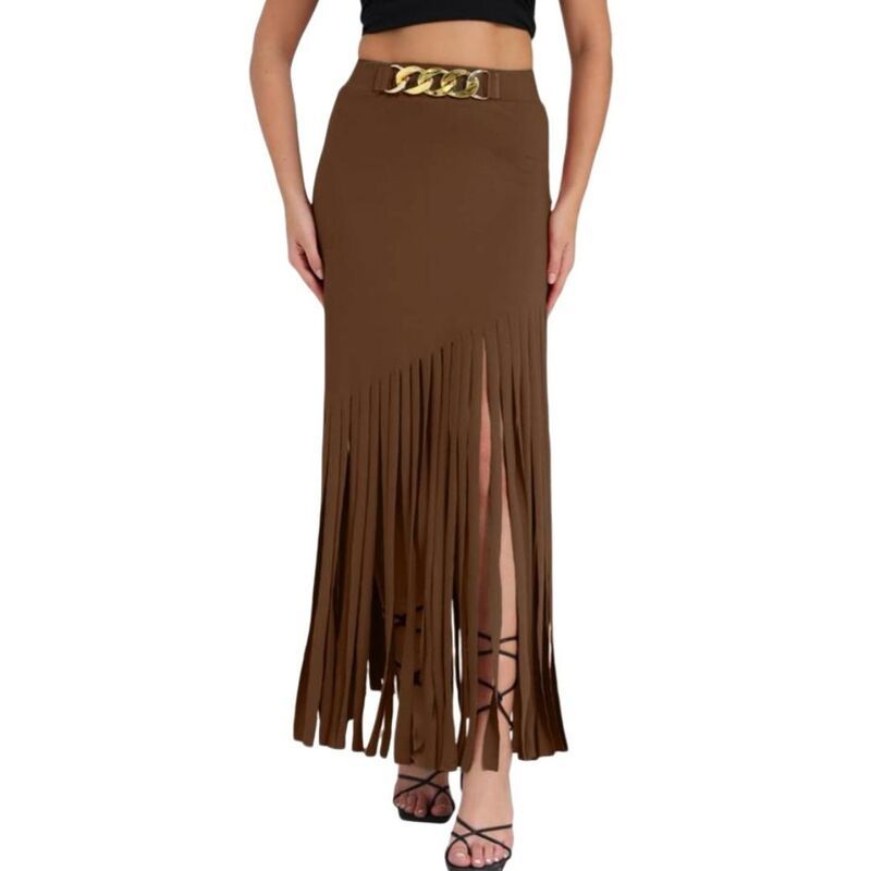イエスファッション レディース ボトムスカート アシンメトリー ハイウエスト フリンジ Yesfashion Womens Fringe Skirt High Waist Bodycon Asymme