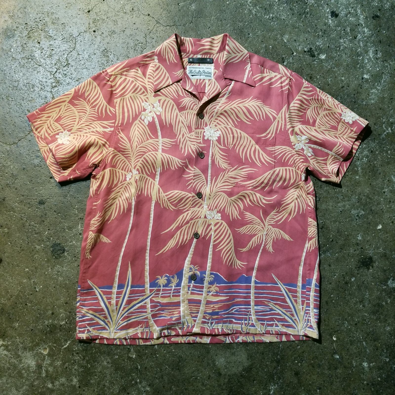WACKOMARIA × MINEDENIM 21aw Palm tree Hawaiian SH XS ワコマリア
