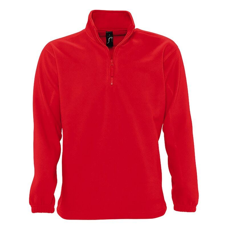 ソルズ メンズ アウター ニット・セーター フリース SOLS Ness Unisex Zip Neck AntiPill Fleece Top Red レッド