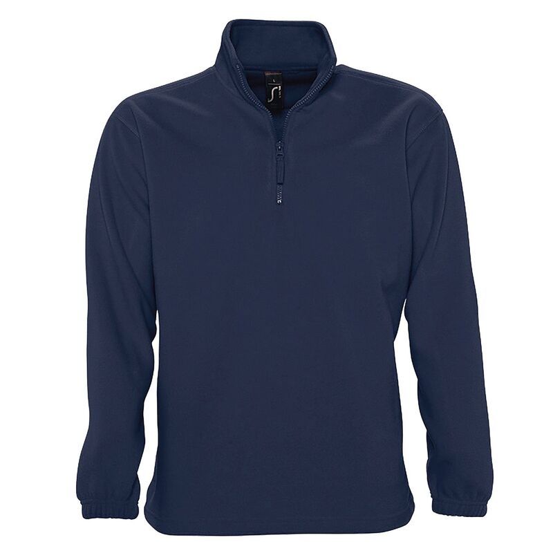 ソルズ メンズ アウター ニット・セーター フリース SOLS Ness Unisex Zip Neck AntiPill Fleece Top Navy ネイビー