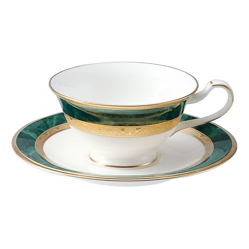 【新品】 Noritake ノリタケ カップ & ソーサー ( コーヒー ティー 兼用) 220cc フィッツジェラルド グリーン ボーンチャイナ T59587/4712