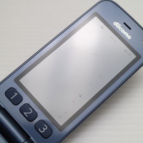 良品中古 F-01M ネイビー スマホ 本体 白ロム 中古 土日祝発送OK