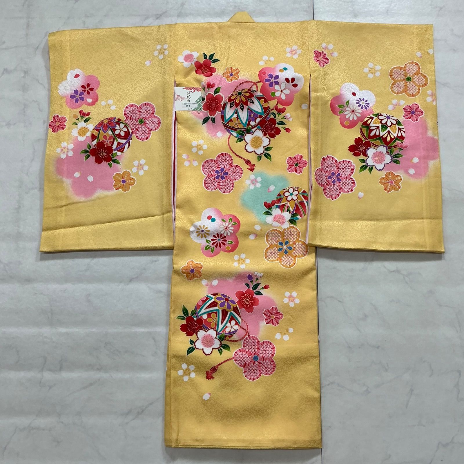 ◆kimono+one◆新品タグ付き◆産着◆お宮参り◆長襦袢付き◆正絹◆子供着物◆七五三◆女の子◆七五三お詣り女の子着物こどものひお正月卒業式十三詣り◆ U221