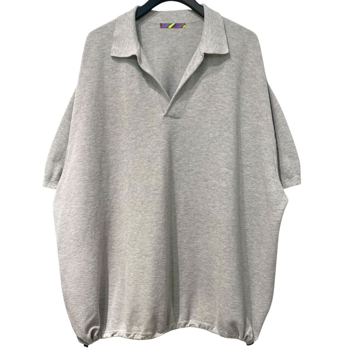 is-ness×1LDK 23SS KNITTED BIG SKIPPER POLO裾ドローコードスキッパー