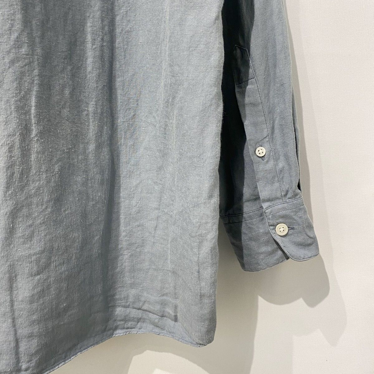 AURALEE Linen Gabardine Band Collar Shirtリネンギャバジンバンド