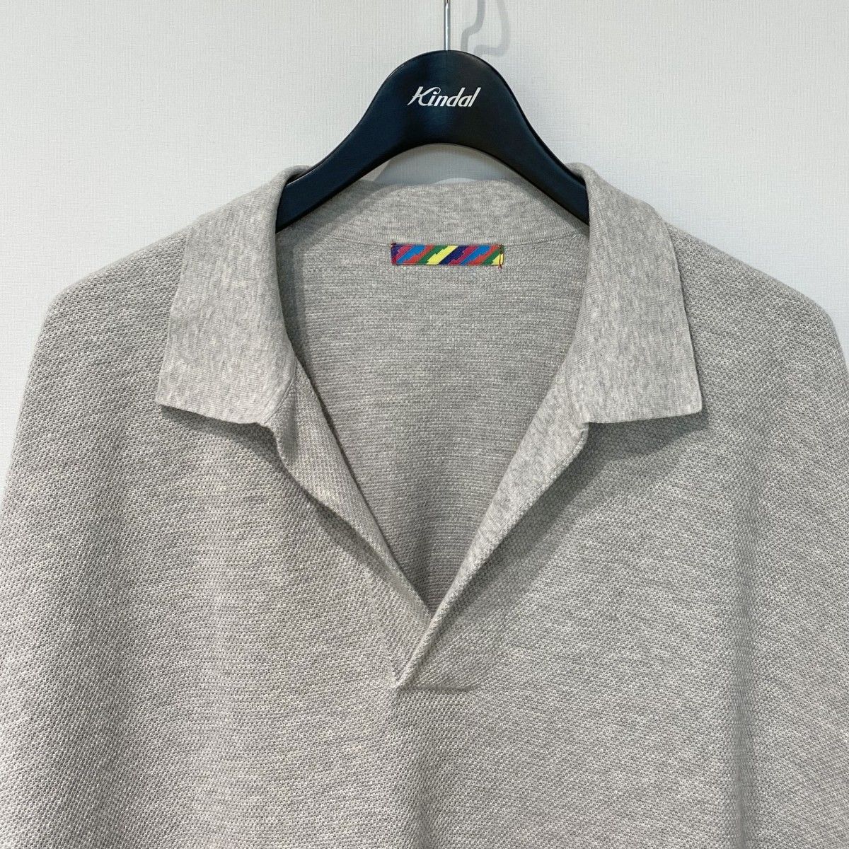 is-ness×1LDK 23SS KNITTED BIG SKIPPER POLO裾ドローコードスキッパー