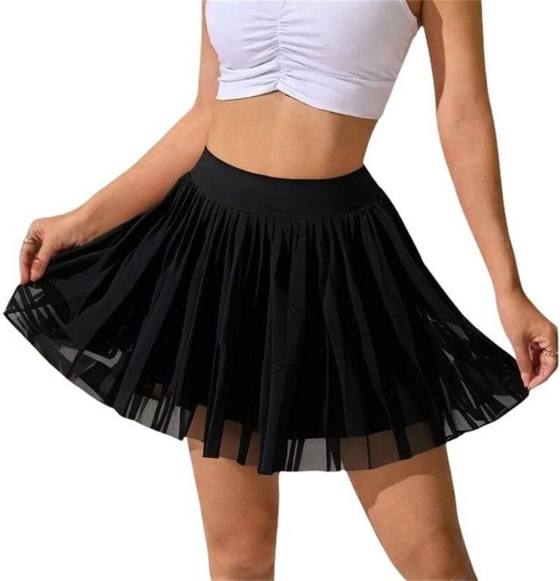 クリアフラワー レディース ボトムスカート プリーツ ショートパンツ ClearFlower Womens Pleated Yoga Skort High Waisted Flowy Athletic