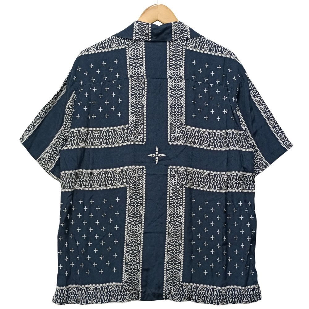★ROUGH AND RUGGED/バンダナ柄アロハシャツ★ネイビー4(XL)★ ROUGH AND RUGGED ラフアンドラゲッド バタフライ柄 バンダナ アロハ