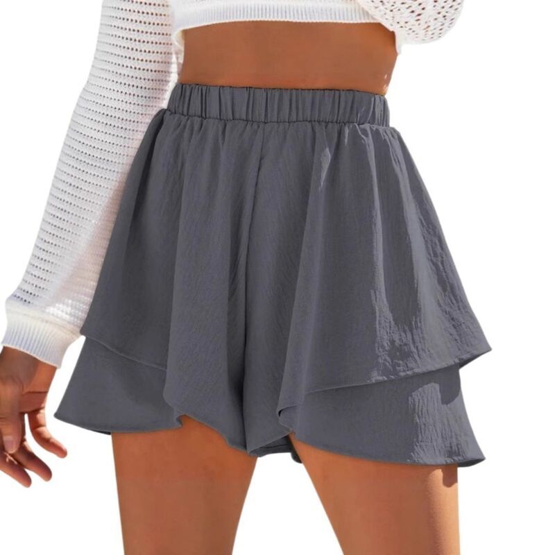 エリートチョイス レディース ボトムスカート ティアード フリル ハイウエスト Elitechoice Womens Boho Flowy Casual Skort Ruffle Tie red Hi