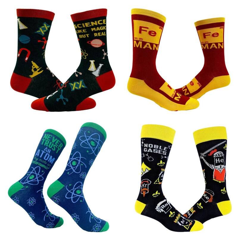 クレイジードッグ Tシャツ メンズ アンダーウェア 靴下 グラフィック Crazy Dog TShirts Mens Funny Science Socks Bundle 4 Pack Socks W