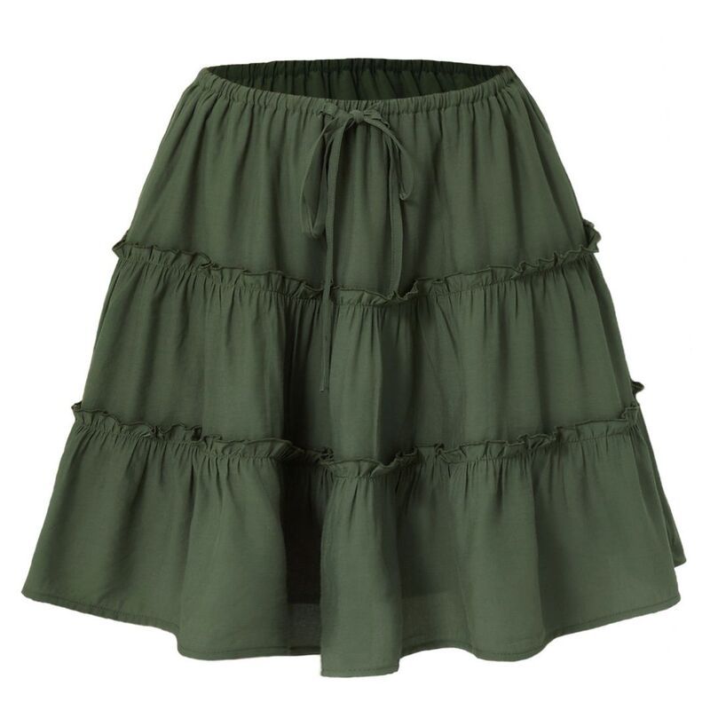 イエスファッション レディース ボトムスカート フリル ミニ ショートパンツ ハイウエスト Yesfashion Women s HighWaist Flowy Mini Skort with Ruf