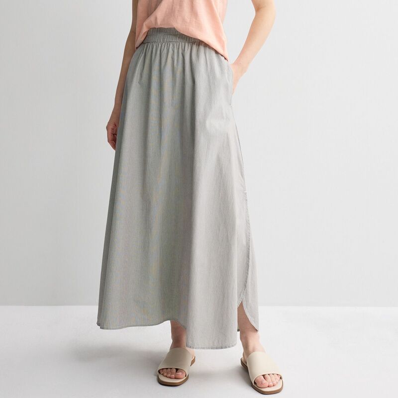 ソノマ レディース ボトムスカート マキシ Womensonoma Goods For Life Poplin Maxi Skirtan Thin Stripe タン