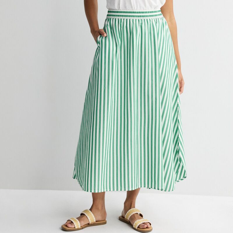 ソノマ レディース ボトムスカート マキシ Womensonoma Goods For Life Poplin Maxi Skirt Medium Green Stripe グリーン