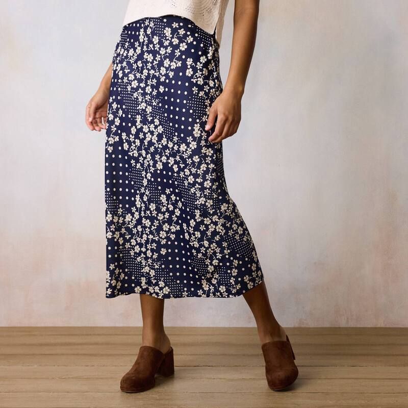 LC Lauren Conrad レディース ボトムスカート ミディ Womens LC Lauren Conrad Midi Slip Skirt Navy Aria Patchwork ネイビー