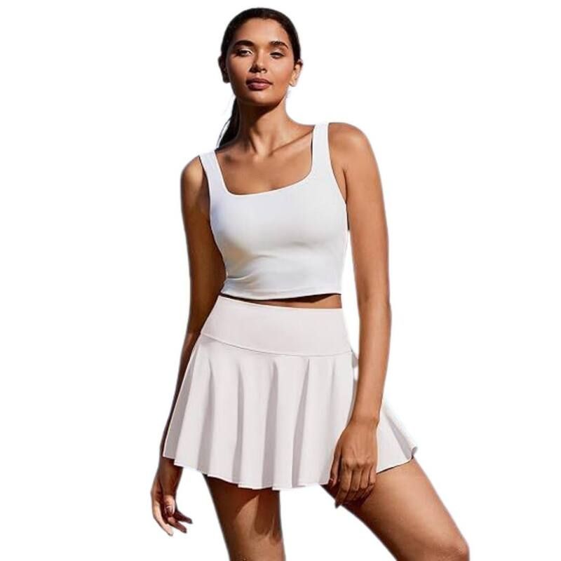 イエスファッション レディース ボトムスカート プリーツ ショートパンツ Yesfashion Womens Pleated Athletic Skirts with Pocketshorts Hig