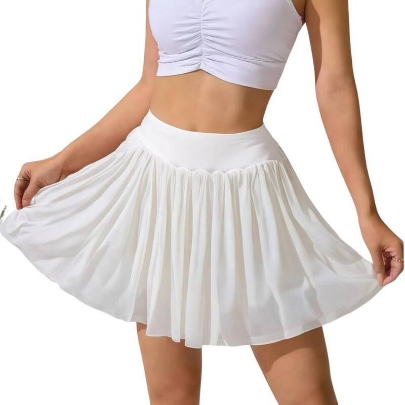エリートチョイス レディース ボトムスカート フリル ミニ メッシュ ショートパンツ Elitechoice Womens High Waisted Yoga Skort with Built in