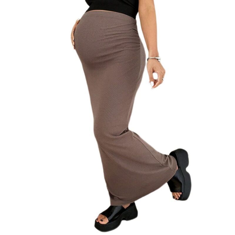 イエスファッション レディース ボトムスカート ハイウエスト ミディ マタニティ Yesfashion Womens High Waist Maternity Skirt Stretchy Midi