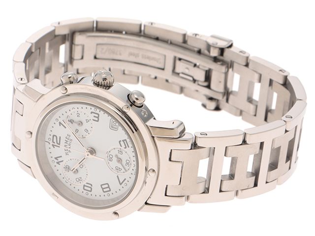 HERMES エルメス クリッパークロノ CL1.310 腕時計 ステンレススチール
