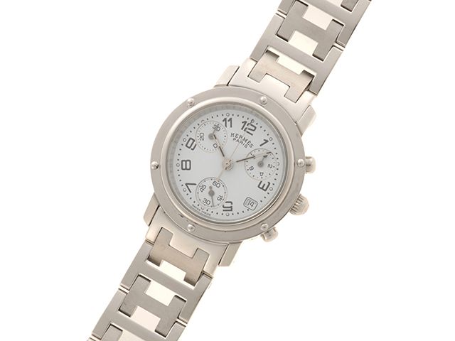 HERMES エルメス クリッパークロノ CL1.310 腕時計 ステンレススチール